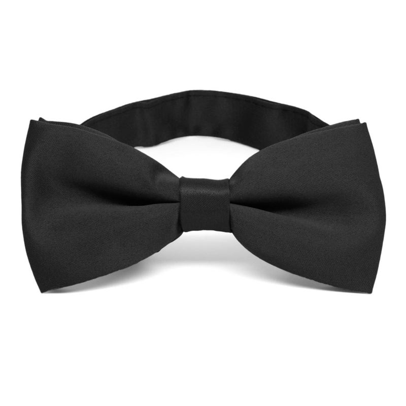 tiemart Pre-Tied Band Collar Bow Tie (Black) - Image 1